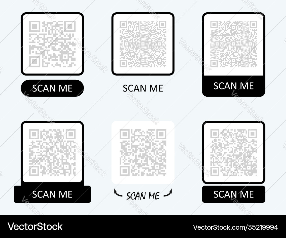 Collection scan me template qr code vector image