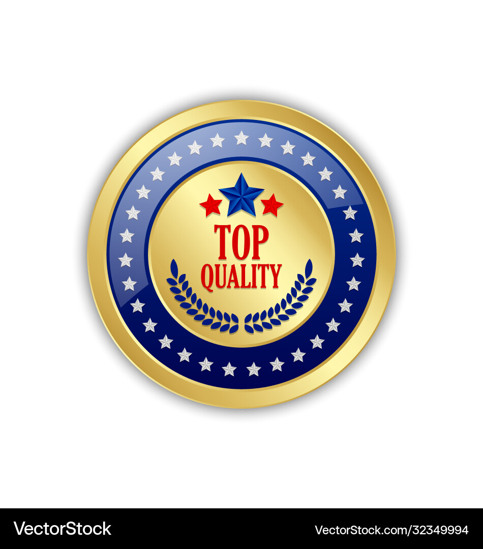Goldene Qualität Badge oder Ikone mit Sternen Goldene Qualität Badge oder Ikone mit Sternen vektorbild