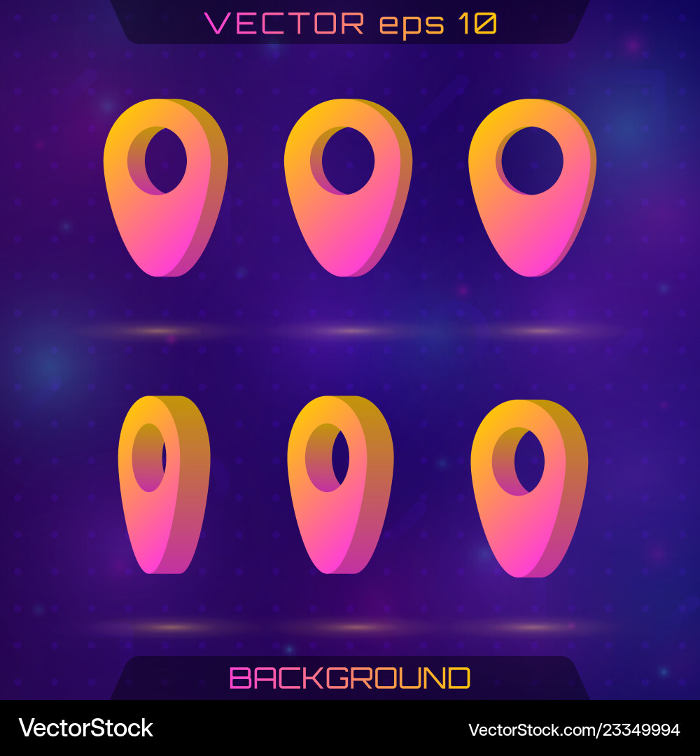 Set von 3d Kartenzeigern vektorbild