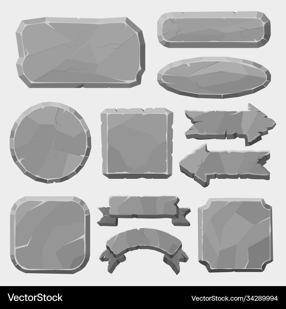 Stone Game Boards & UI Elements vector image