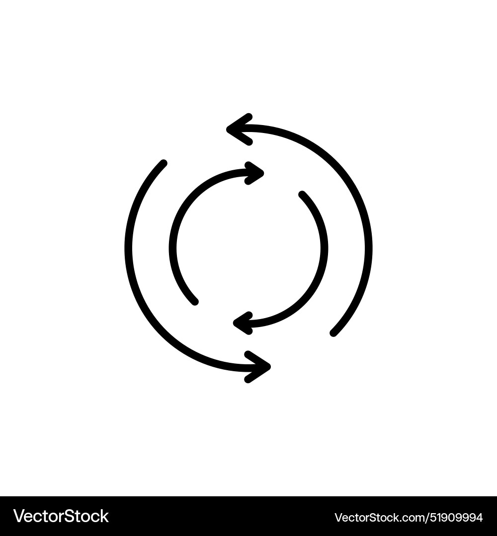Synchronization arrows repeat icon for backup vector image