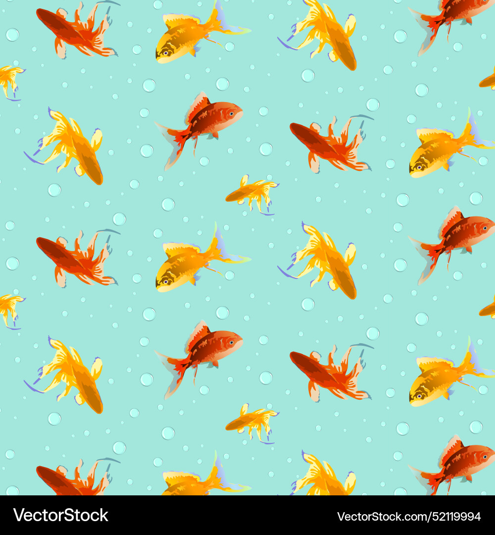 Yellow and red fish in a pattern Yellow and red fish in a pattern Vector Image