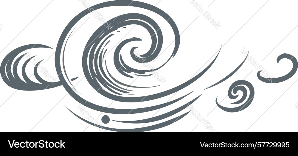 Abstract wind swirl dynamic motion and energetic Vector Image