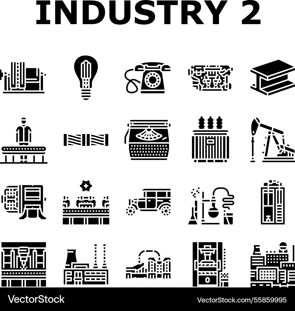 Industry 20 automation robotics icons set Industry 20 automation robotics icons set vector image