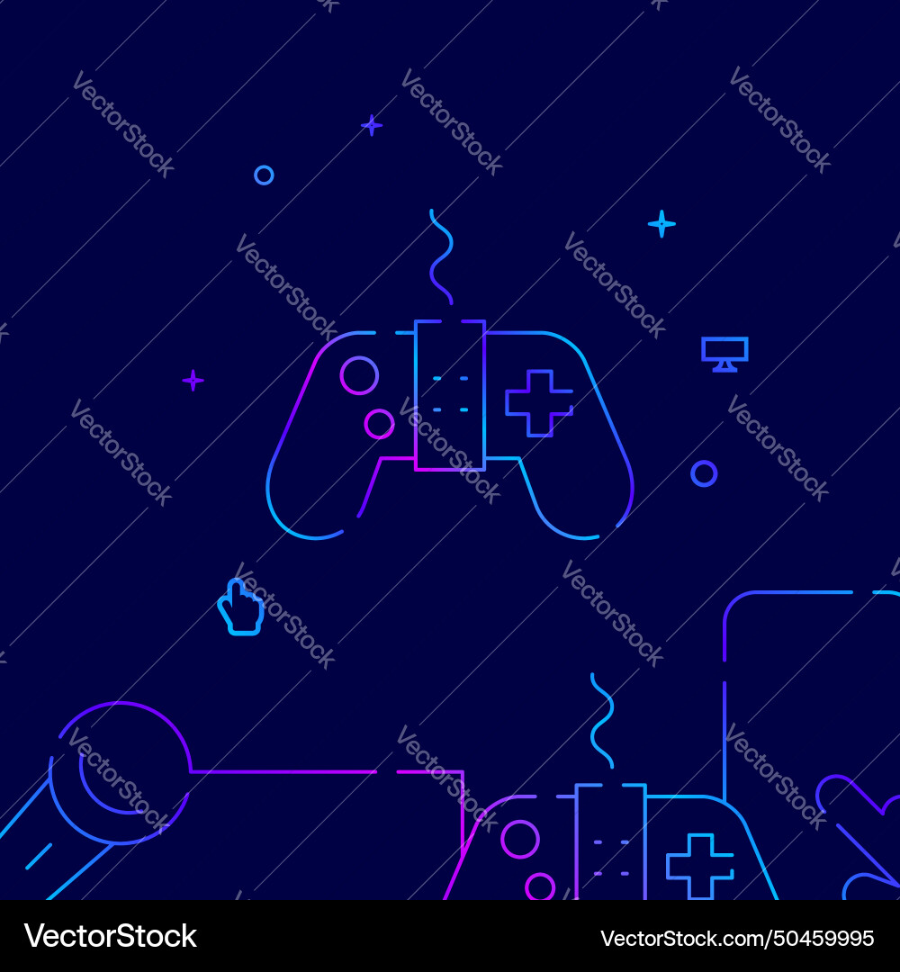 Joystick game controller gradient line icon Joystick game controller gradient line icon vector image