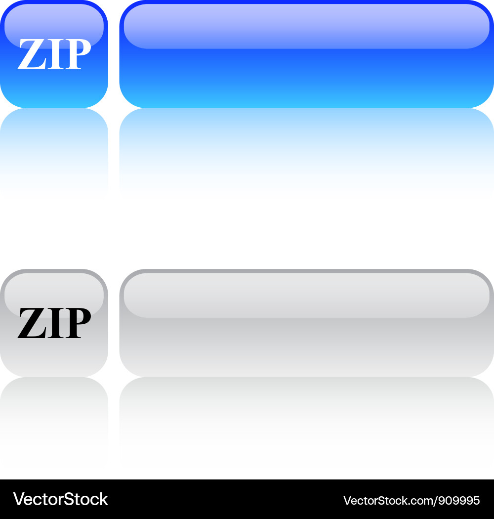 Zip square button Vector Image