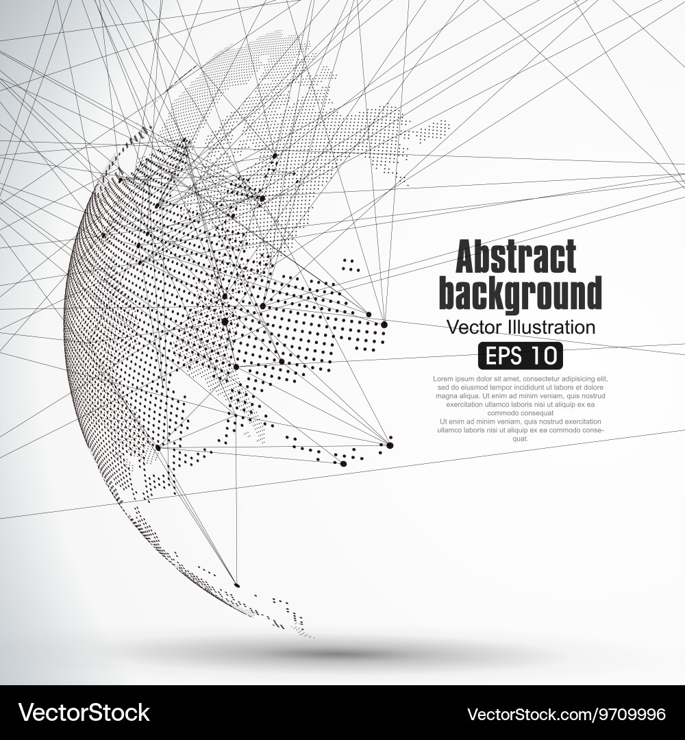 3D Globe with Connected Dots vector image