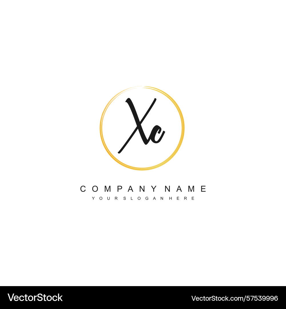 Minimal signature logo design with xc initials Vector Image