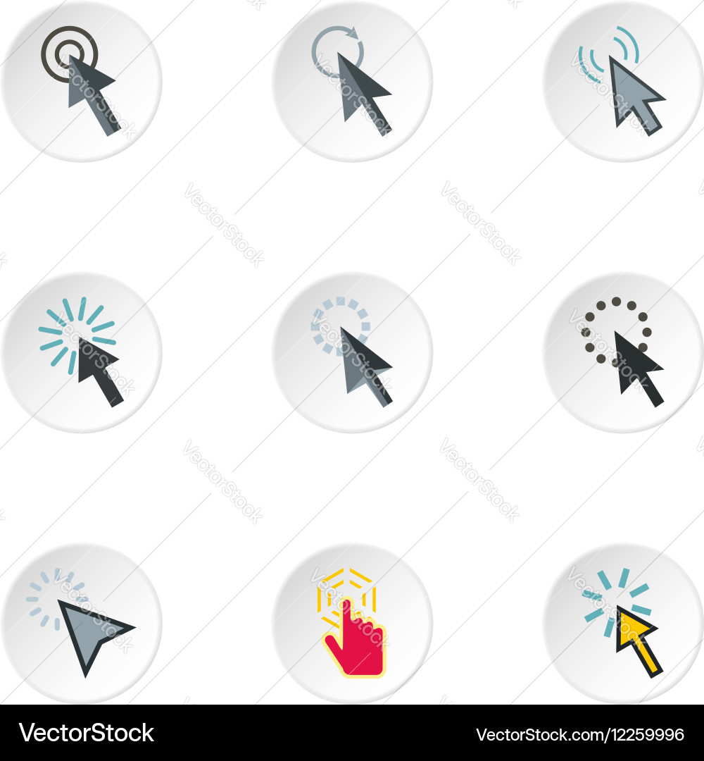 Pointer icons set flat style Vector Image