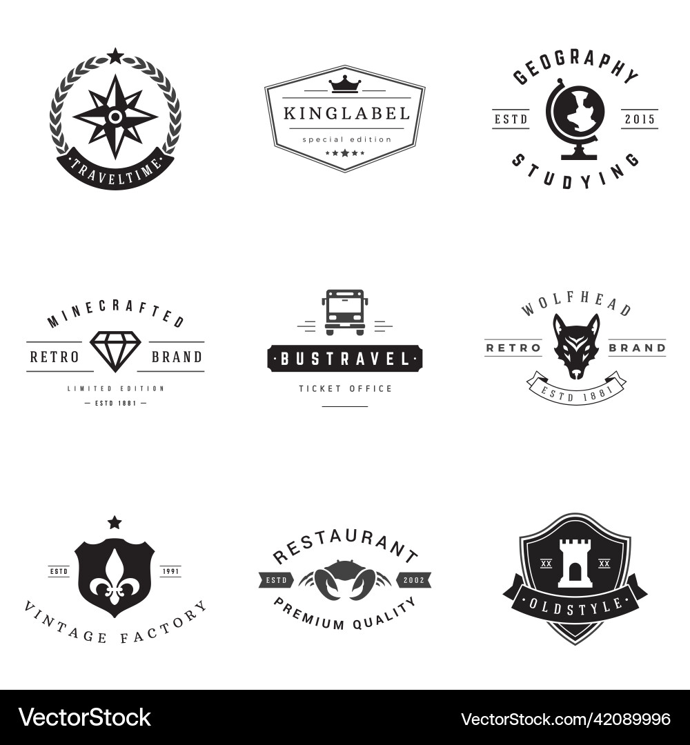 Retro logotypes set Retro logotypes set vector image