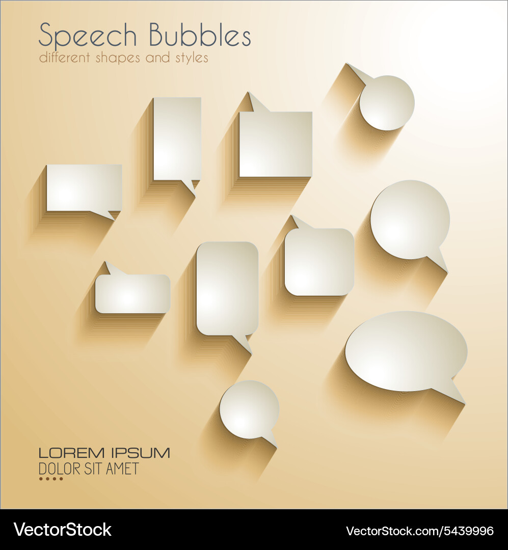 Speech bubbles with delicate shadows Vector Image