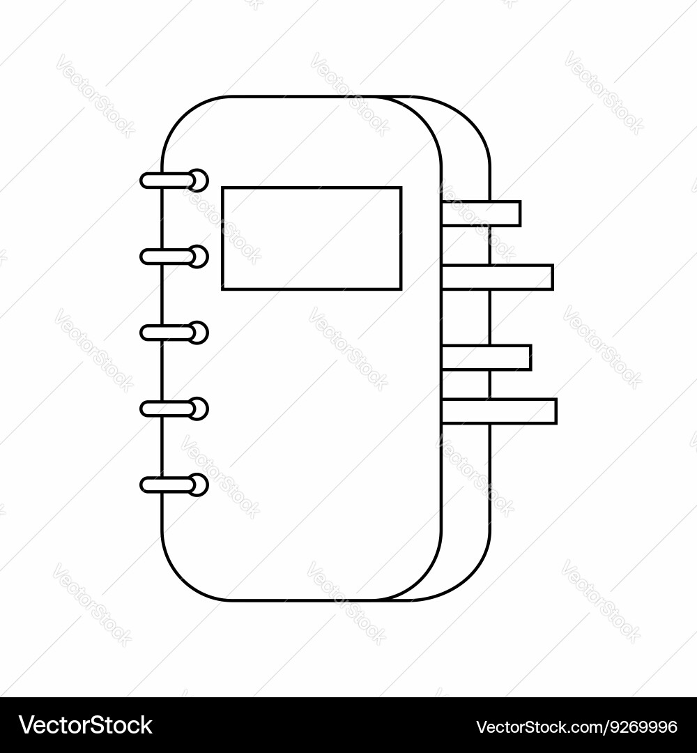 Spiral bound notepad icon thin line style Vector Image