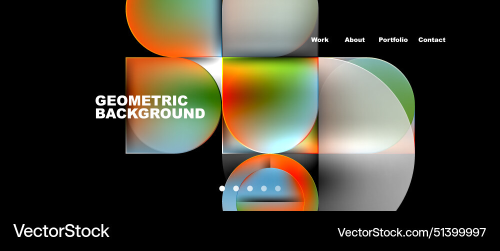 Bright colorful squares with round elements Vector Image