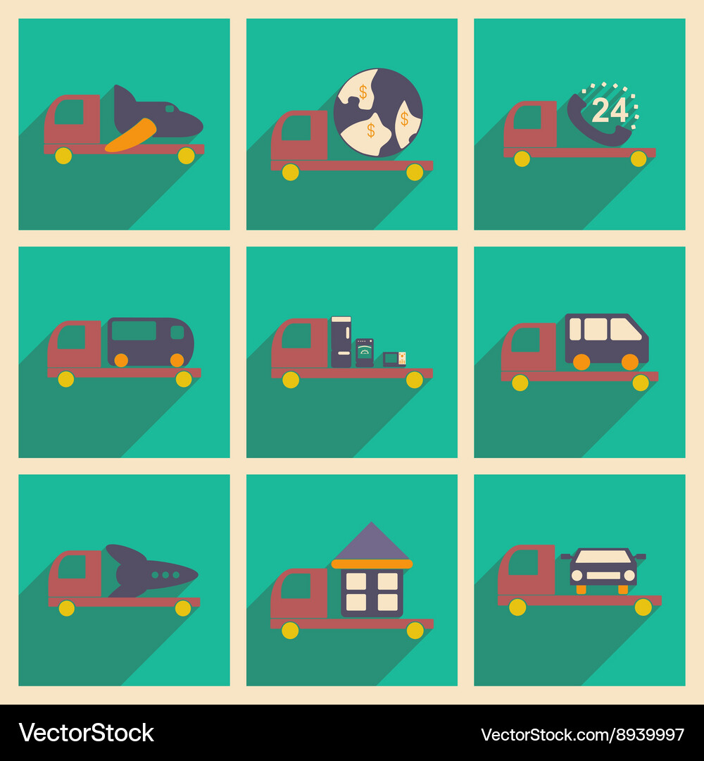 Flat with shadow concept and mobile application Vector Image