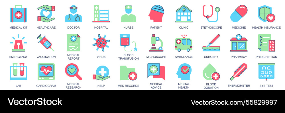 Medizinische Ikone in flachen Farben Icons Web-Design Medizinische Ikone in flachen Farben Icons Web-Design vektorbild