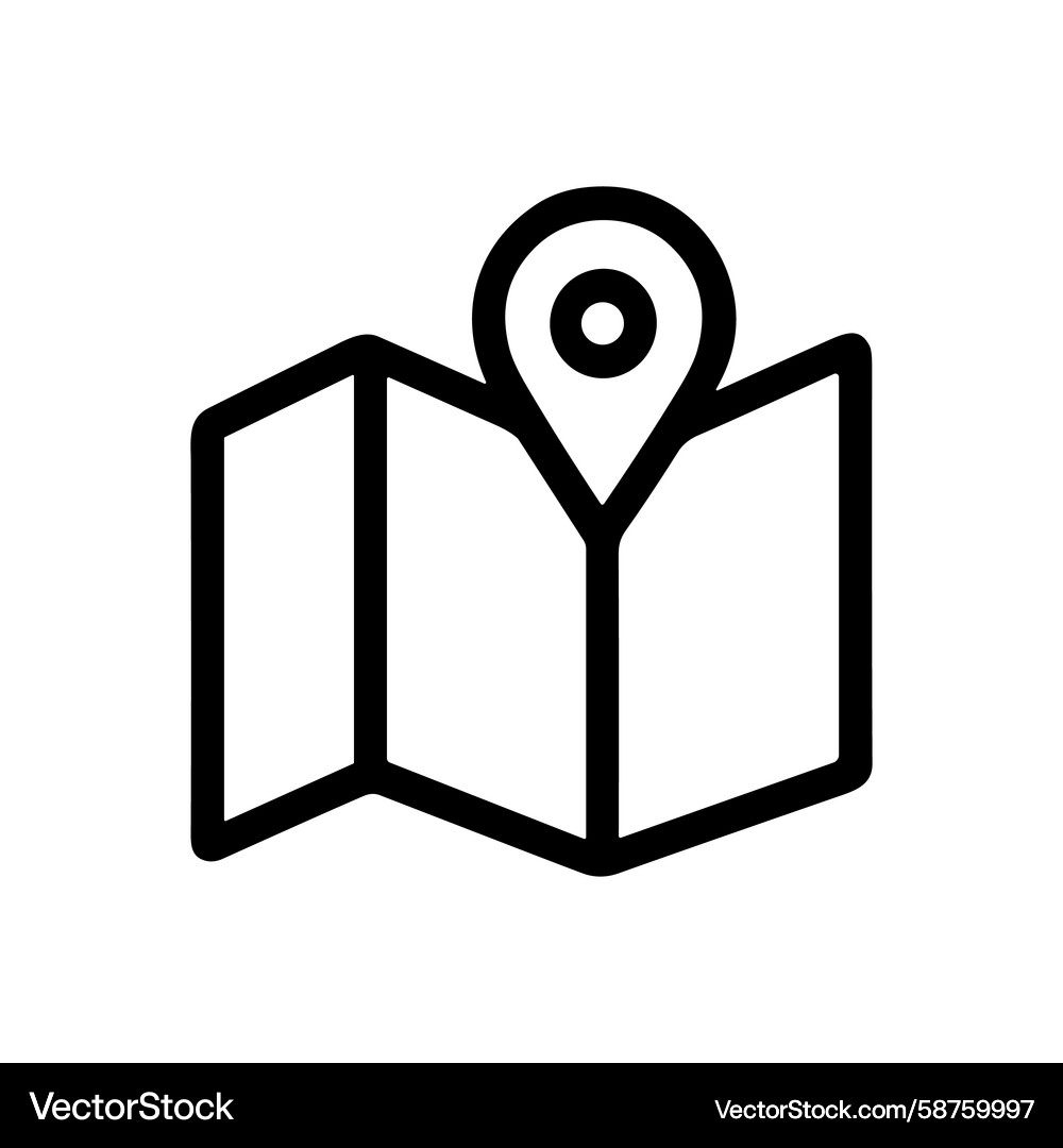 Minimalist Map with Pin Pointer Vector Image