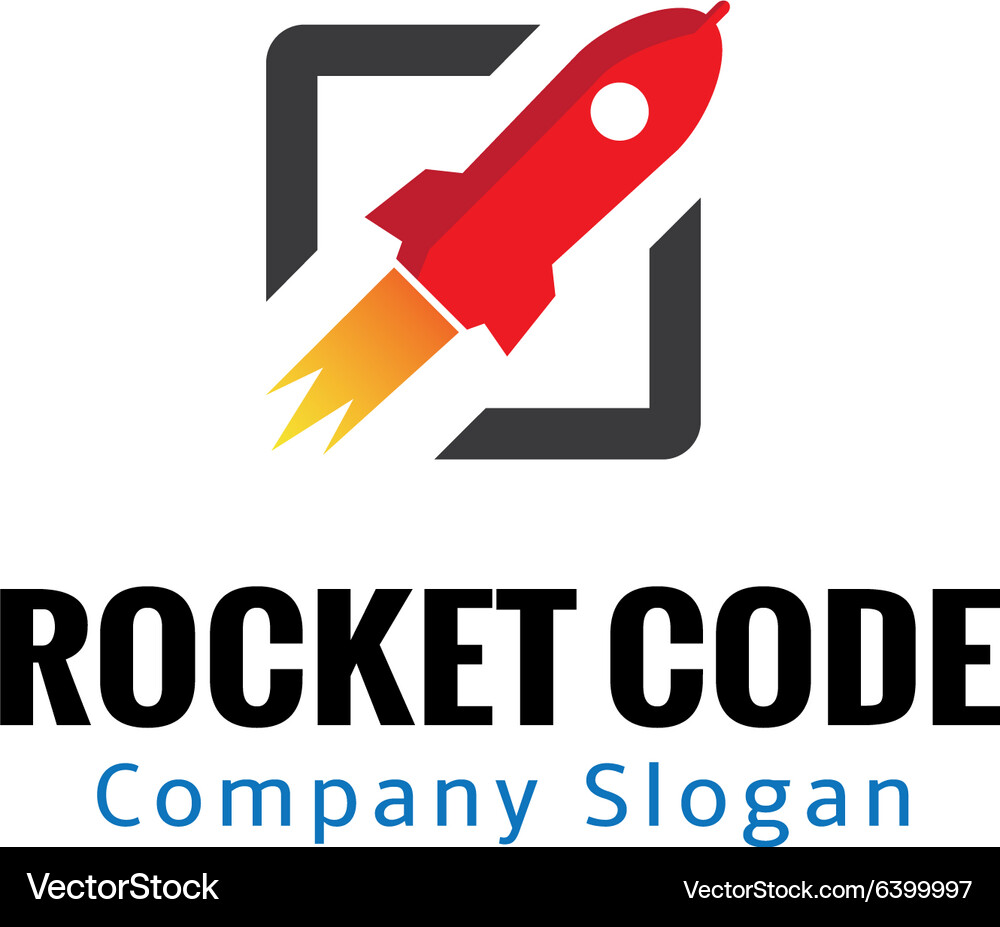 Rocket Code Symbol Vector Image