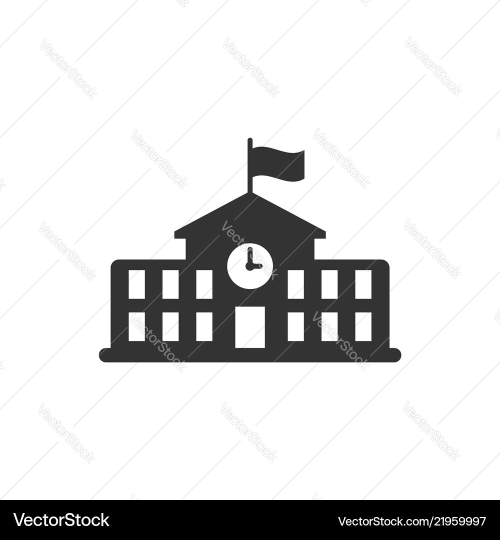 School building icon in flat style college – Royalty-Free Vector |  VectorStock, image size:1000x1080