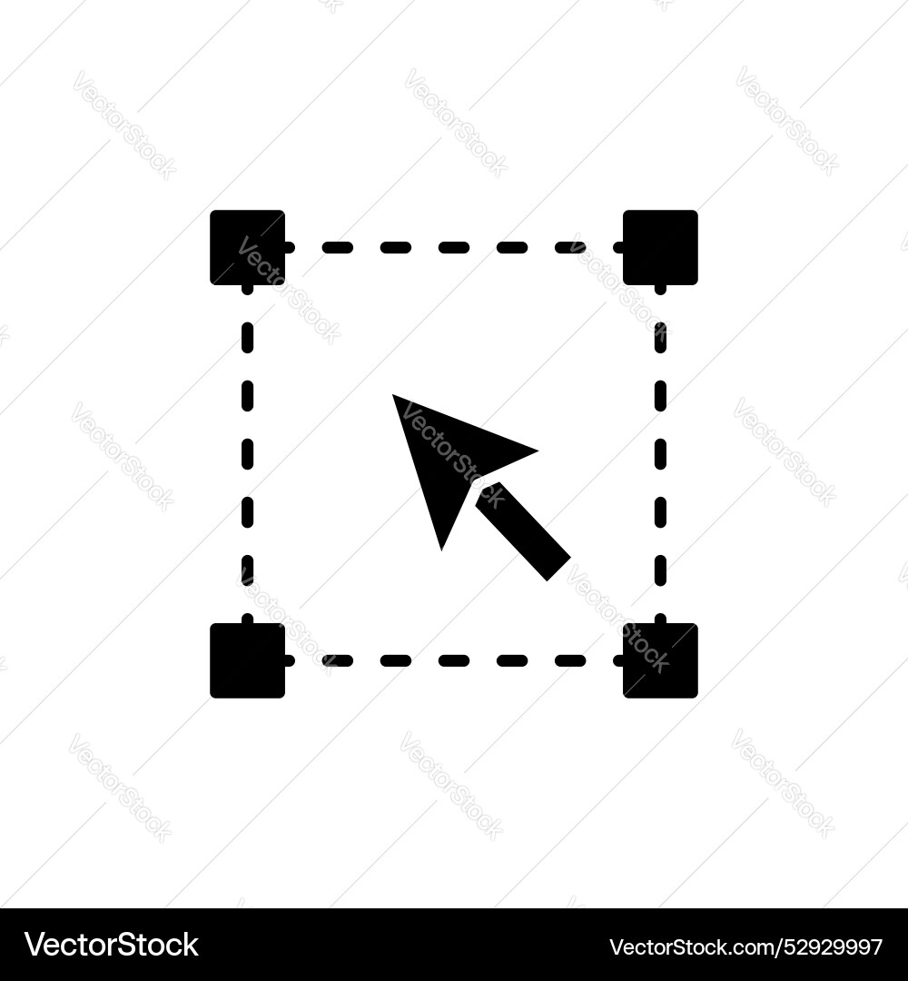 Selection tool icon set technology box select vector image