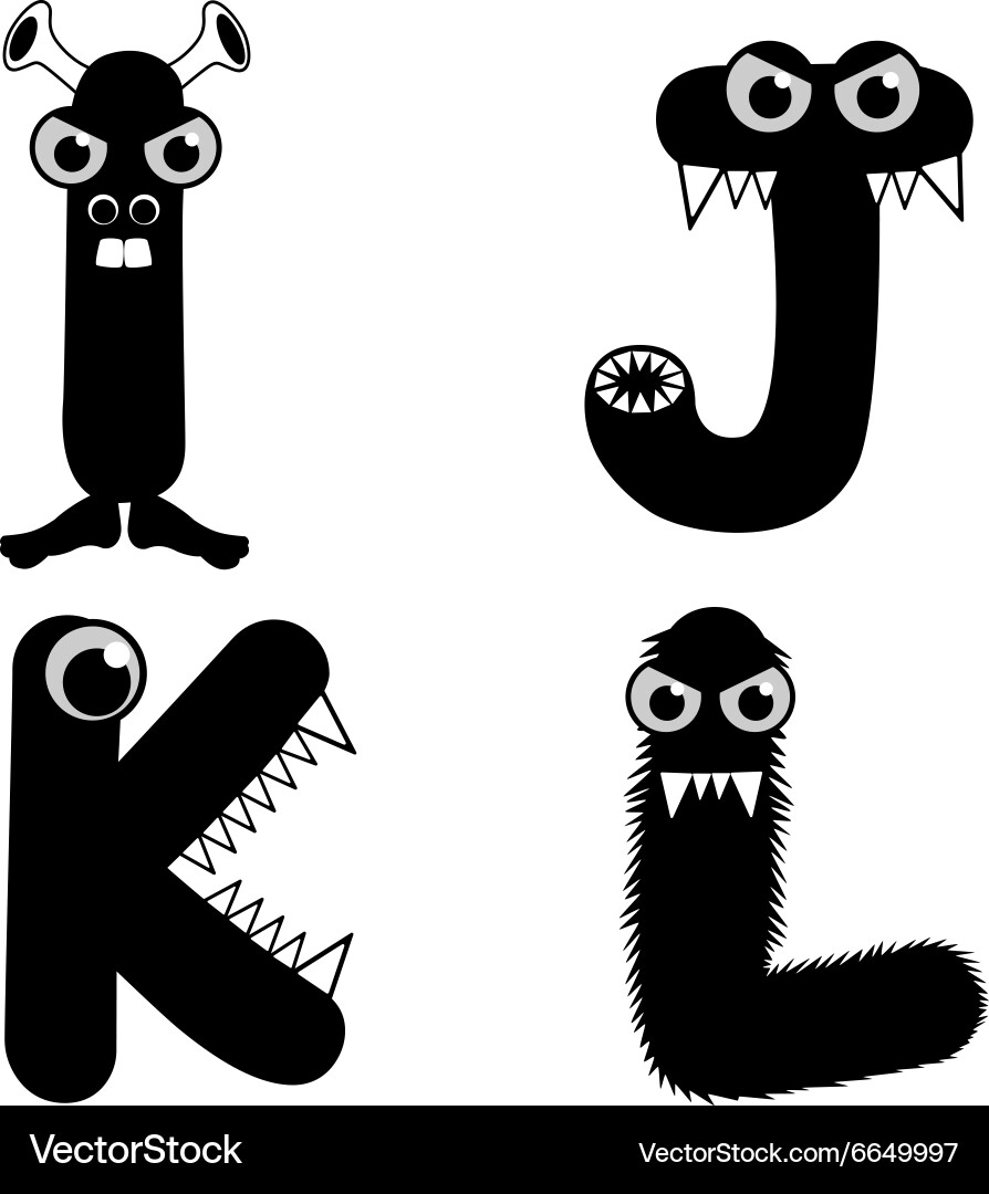 Strange creature font type vector image