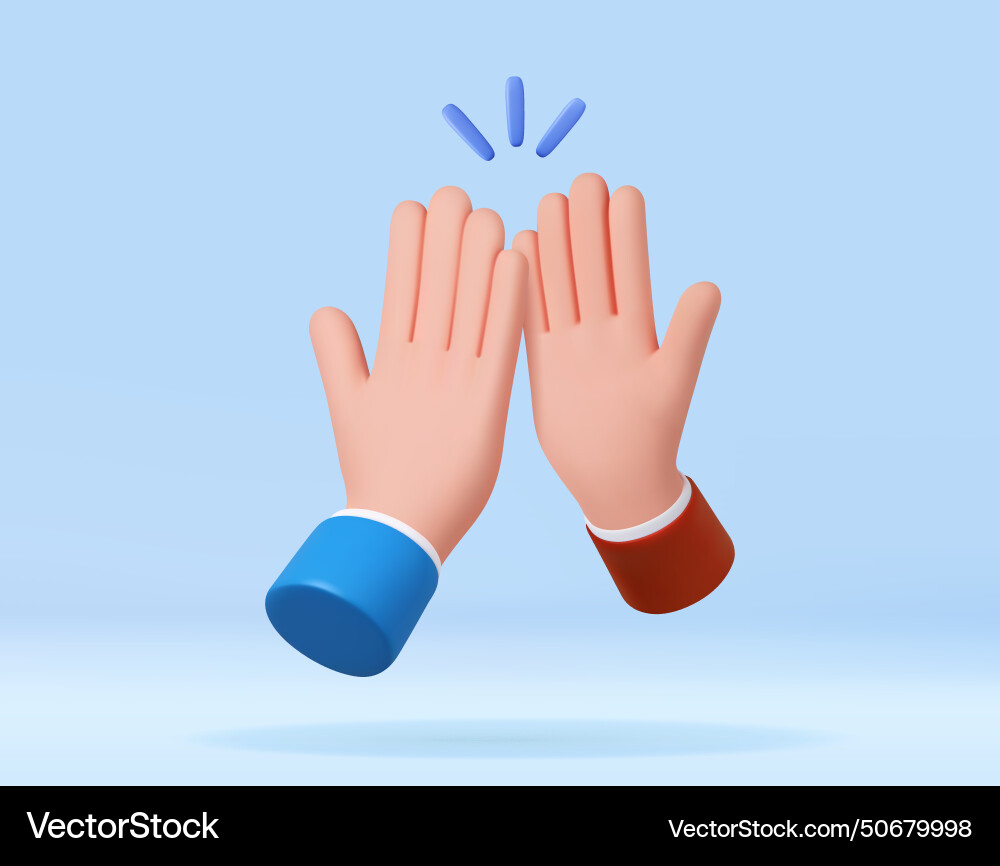 3d high five hand gesture 3d high five hand gesture vector image