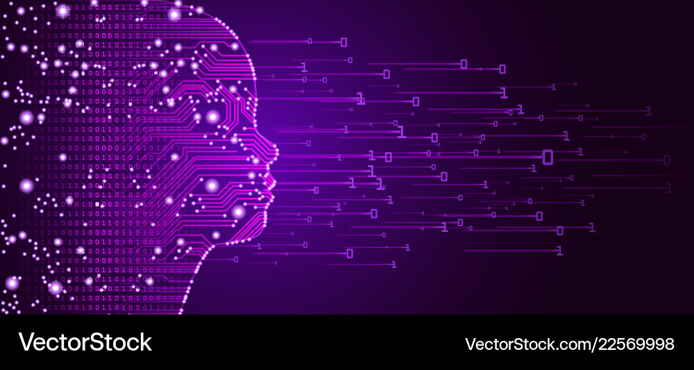 AI Child Face - Data & Neural Network vector image