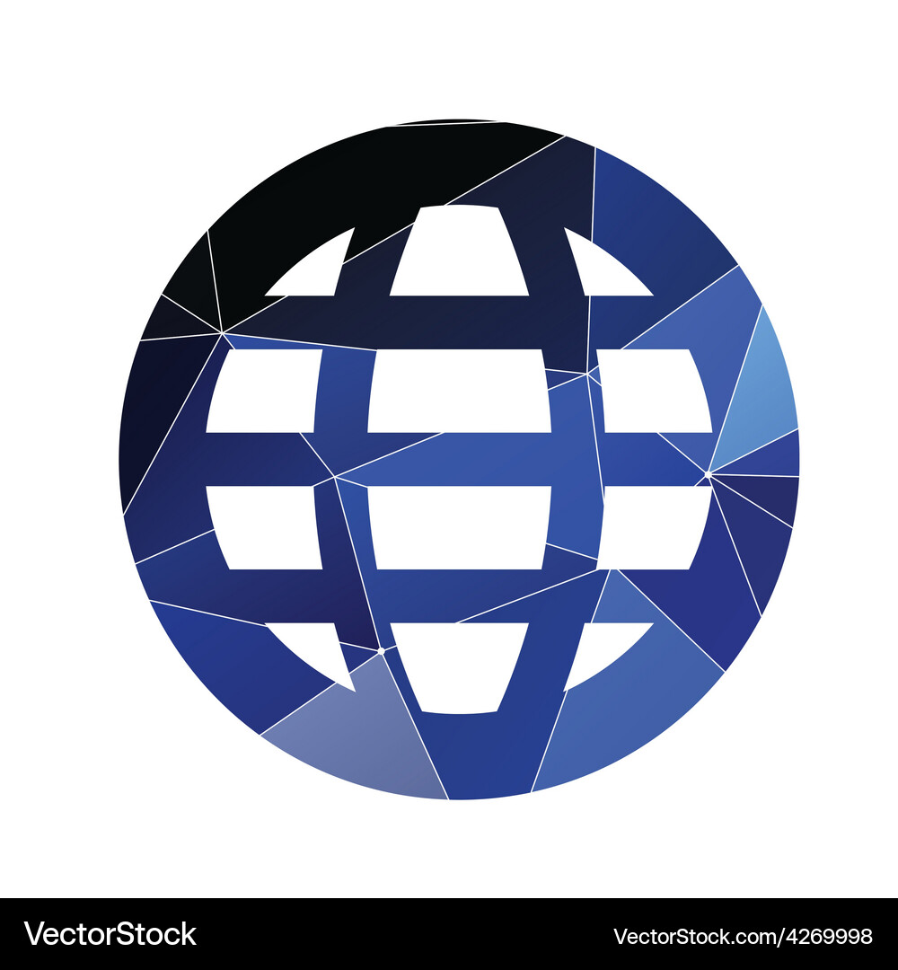 Globe icon abstract triangle Vector Image