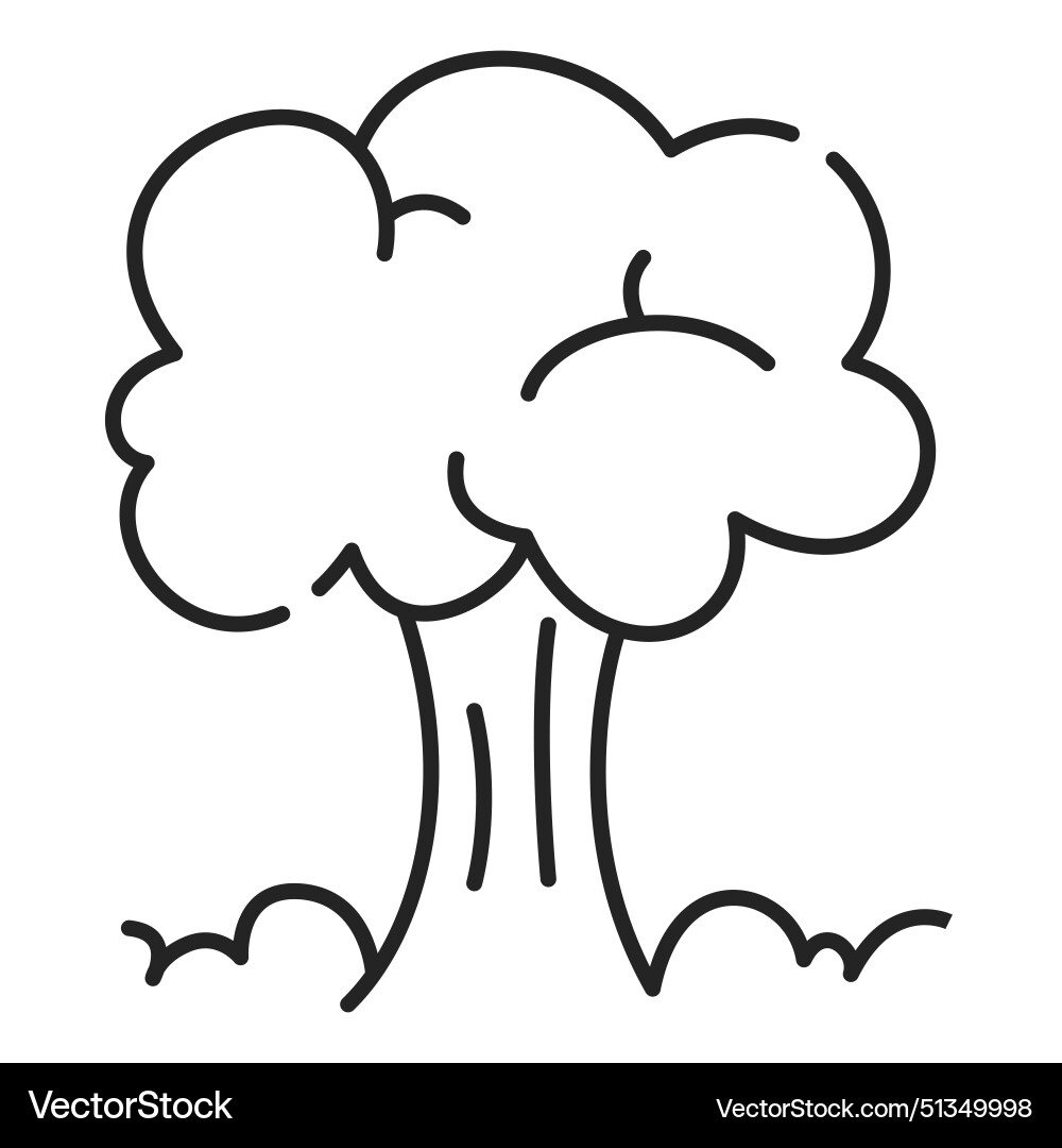Nuclear explosion line icon isolated Nuclear explosion line icon isolated vector image
