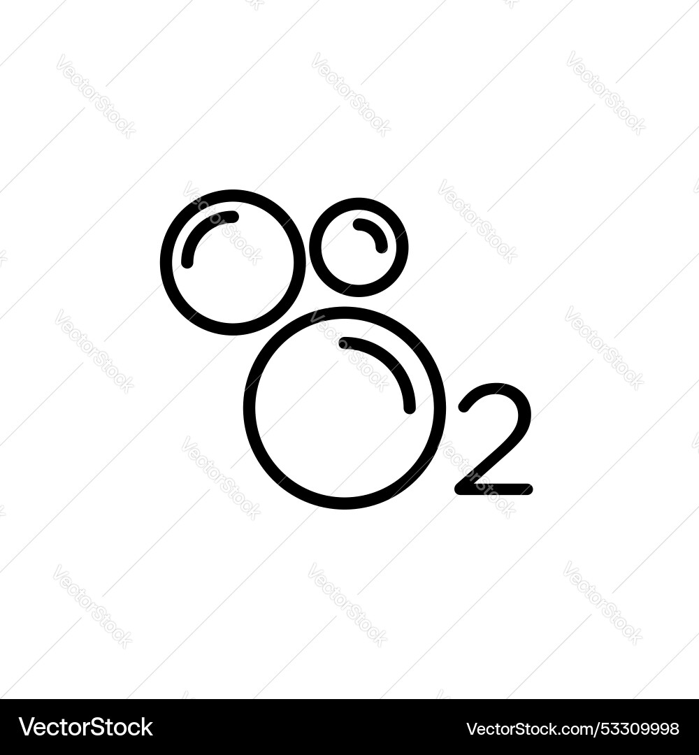 Oxygen o2 icon isolated on white background Oxygen o2 icon isolated on white background vector image