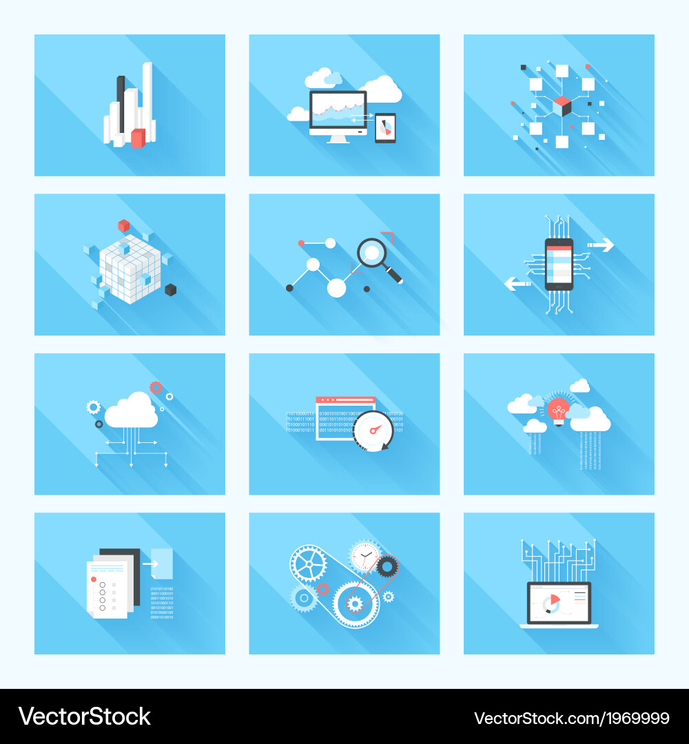 Data & Technology Icons Royalty Free Vector Image
