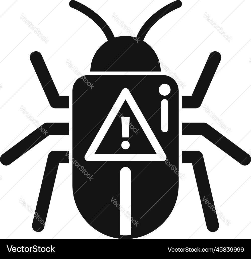 Online bug icon simple virus error Online bug icon simple virus error vector image