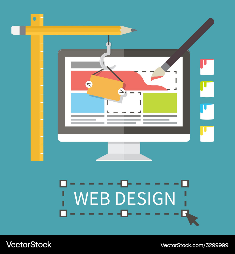 Web Development & Application Concepts Vector Image