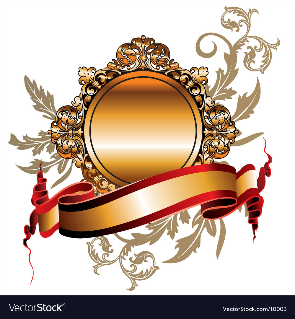 Gold frame ribbon Royalty Free Vector Image VectorStock