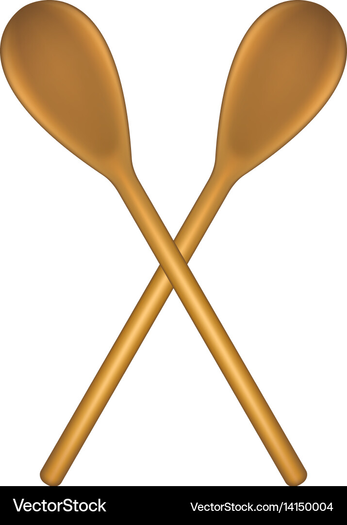 Two crossed wooden spoons Royalty Free Vector Image