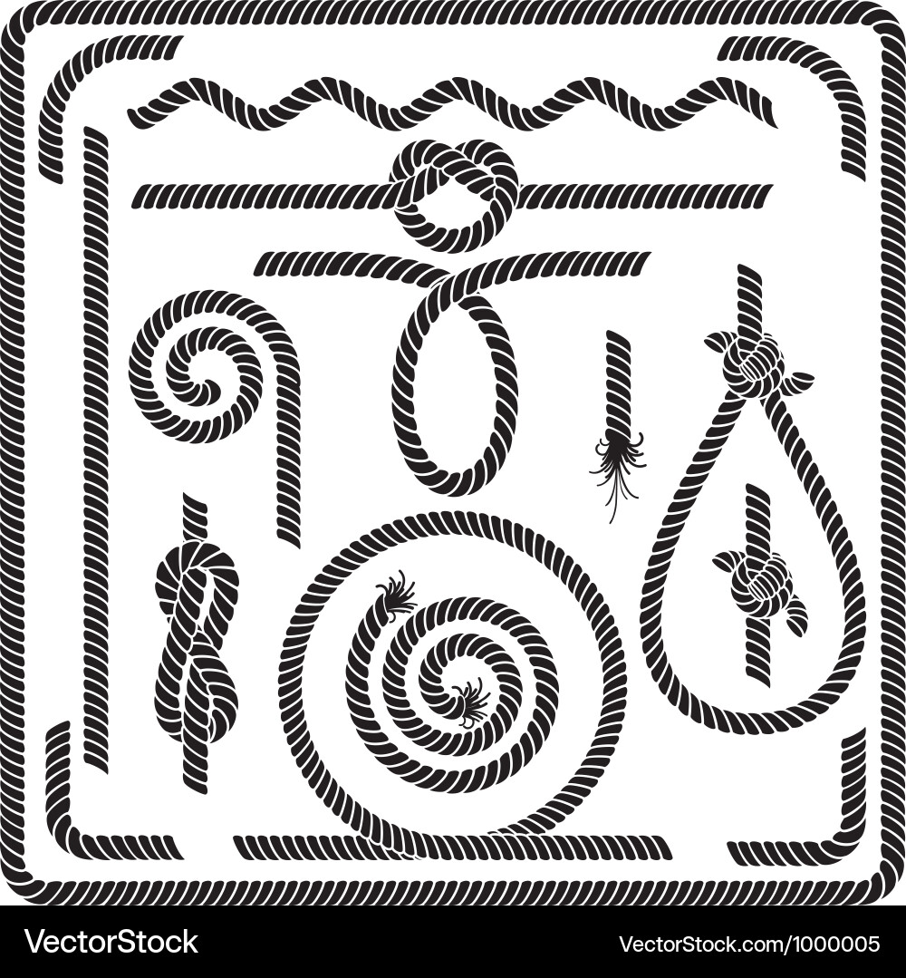Rope design elements Royalty Free Vector Image