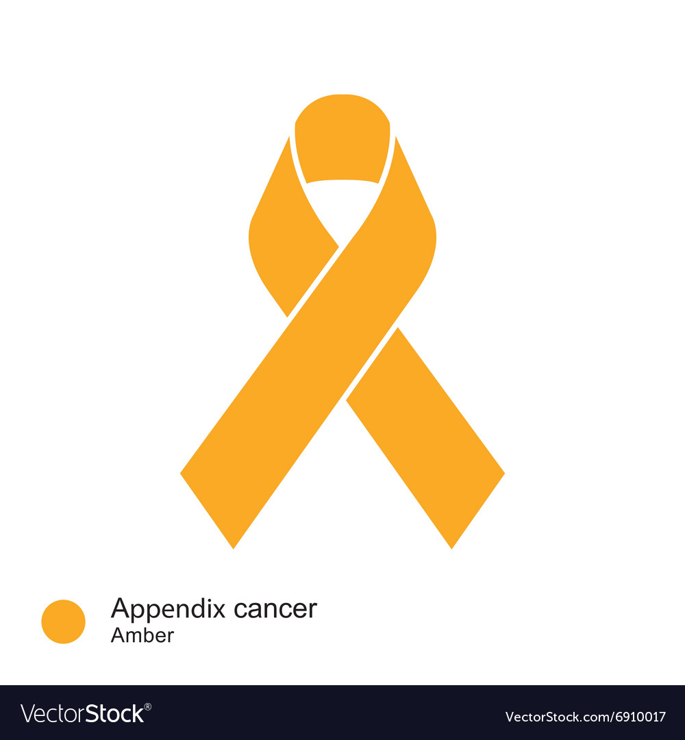 Appendix cancer ribbon Royalty Free Vector Image