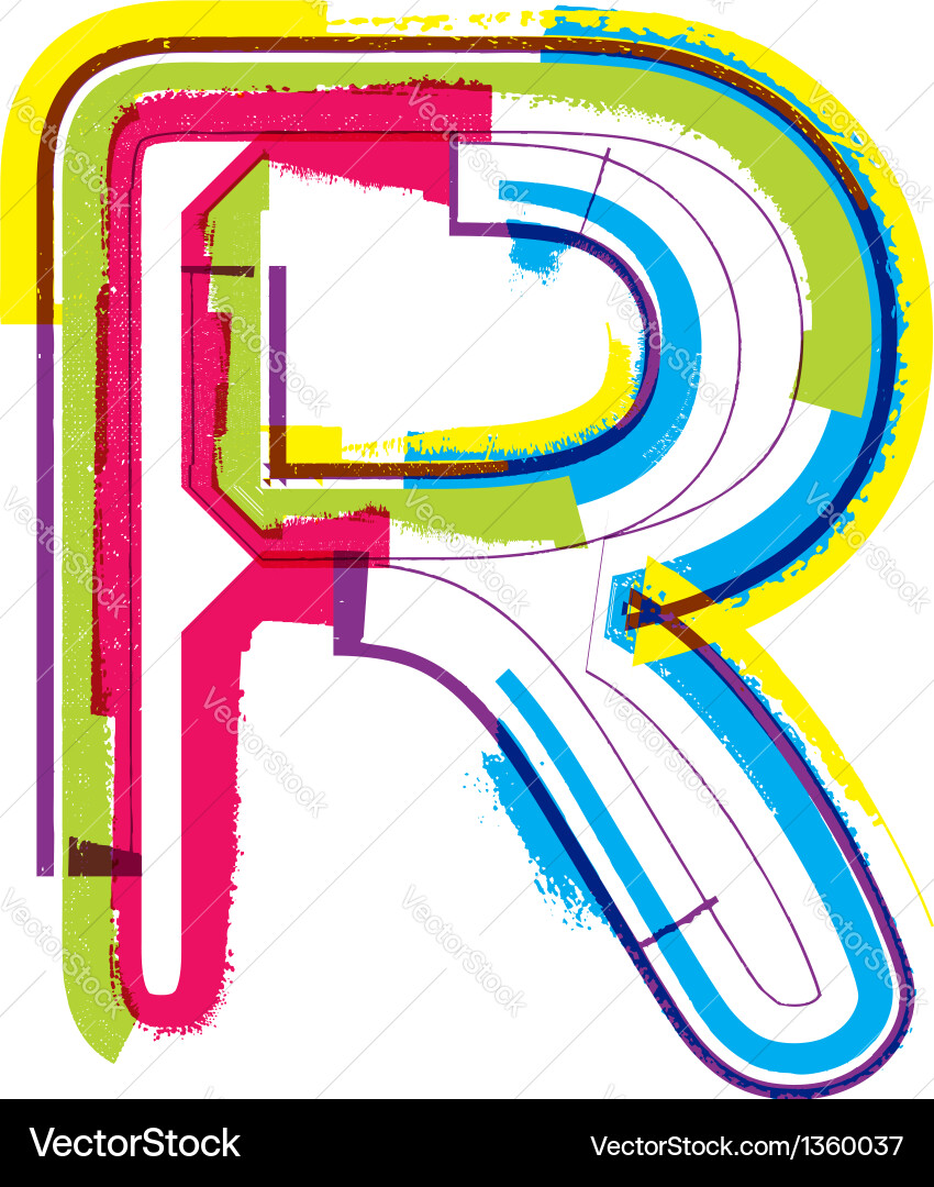 Colorful Grunge font Letter R Royalty Free Vector Image - VectorStock