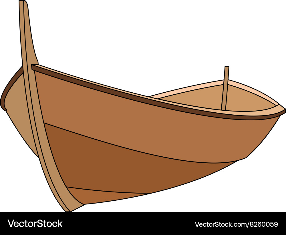 WoodenBoat380x400 Royalty Free Vector Image VectorStock