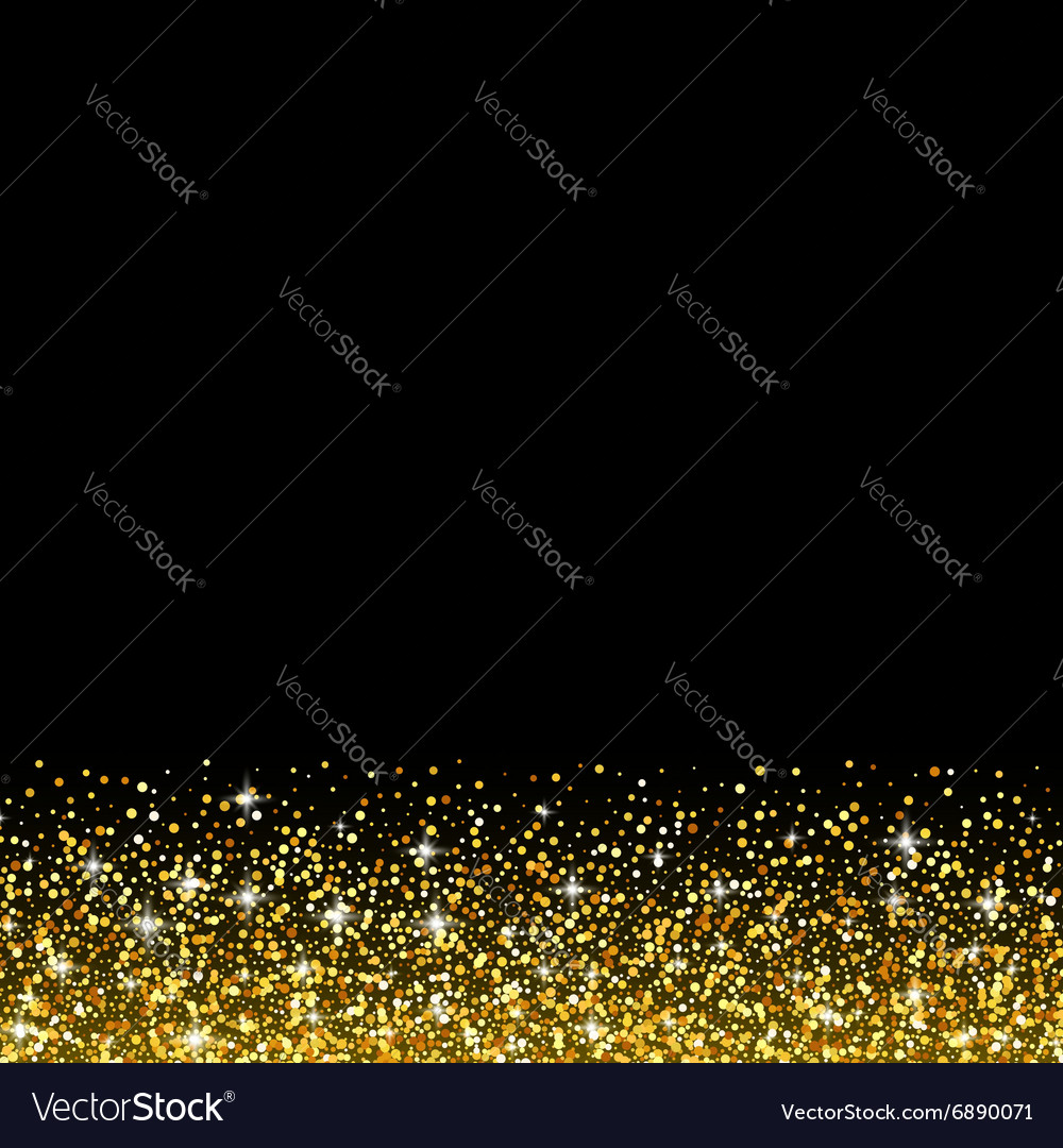 Black background with gold glitter sparkle Vector Image