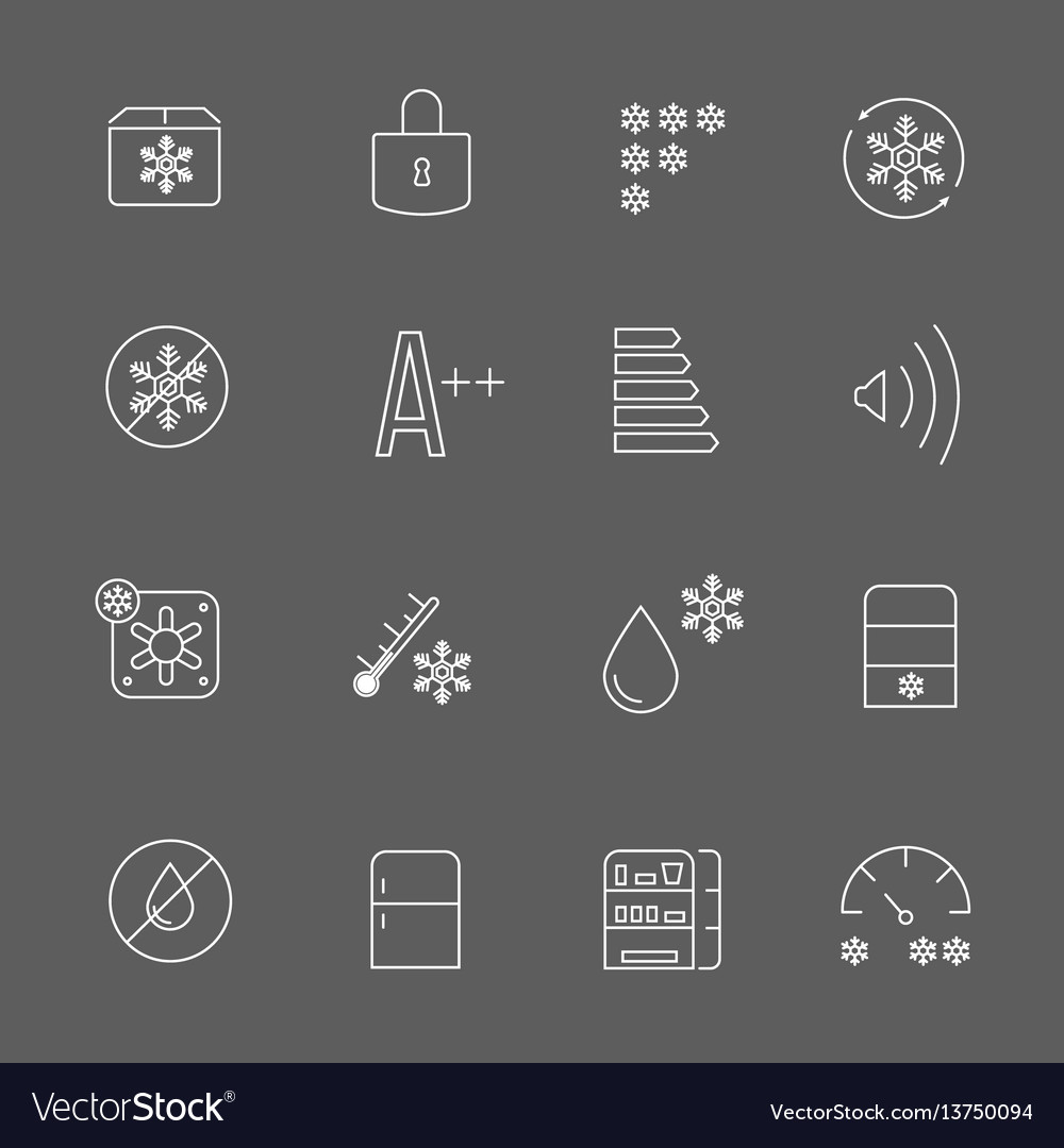 Freezing signs and freezer symbols refrigerator Vector Image