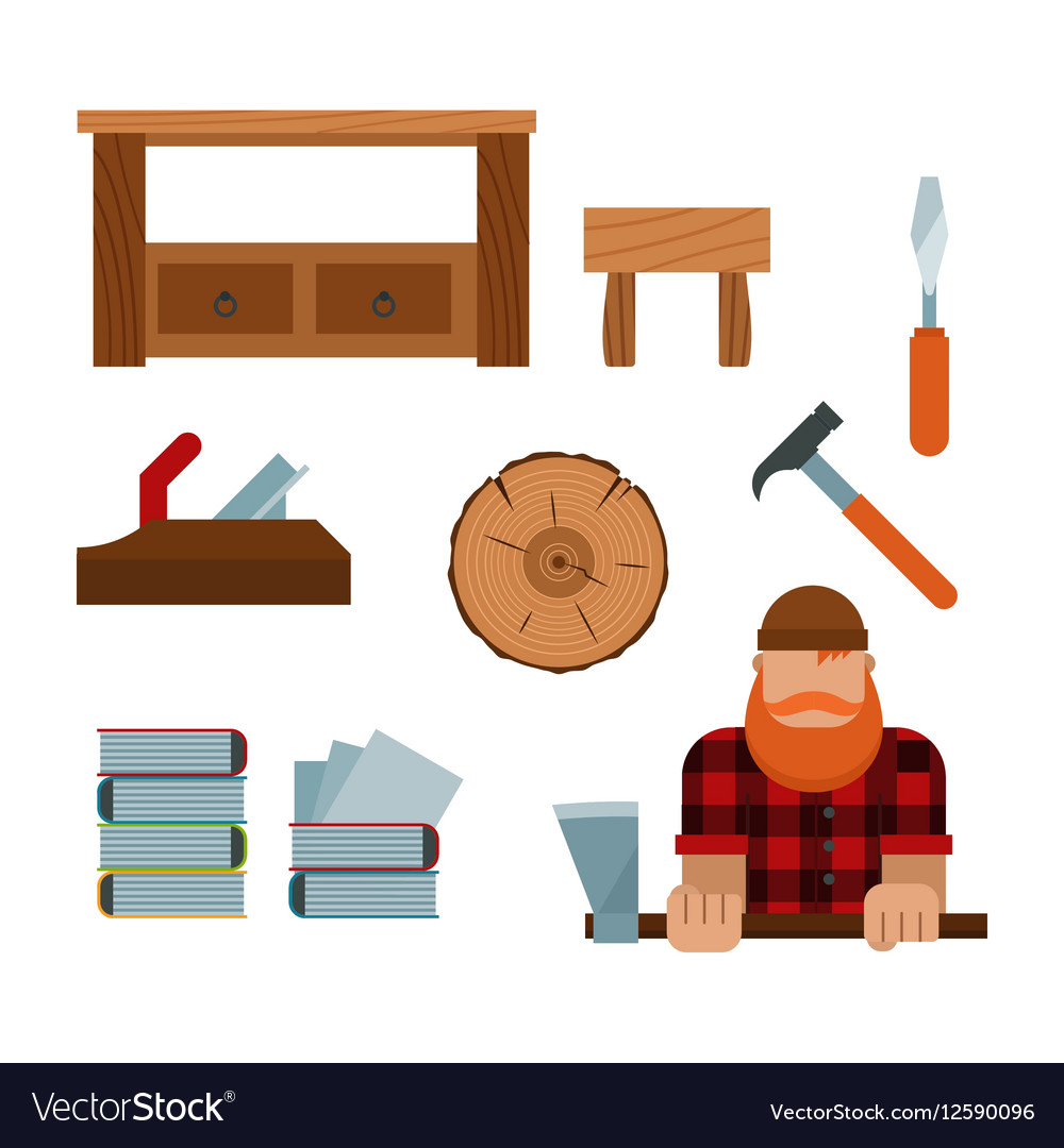 Lumberjack And Woodworking Tools Icons Vector Image Lumberjack And Woodworking Tools Icons Vector Image