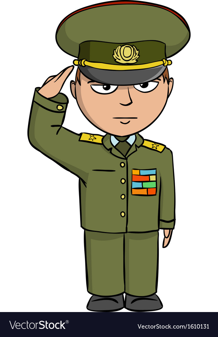 Military cartoon man Royalty Free Vector Image