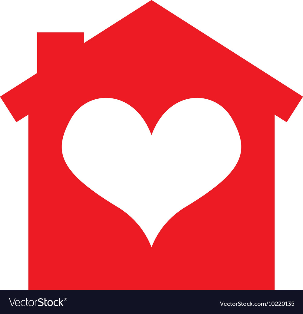 Download House silhouette heart isolated icon Royalty Free Vector