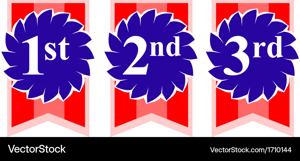 1st 2nd 3rd Rosette Awards Royalty Free Vector Image