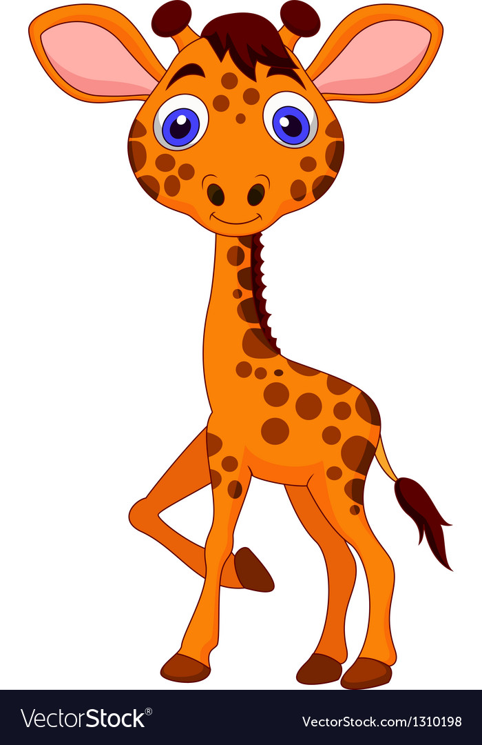 Download Cute baby giraffe cartoon Royalty Free Vector Image