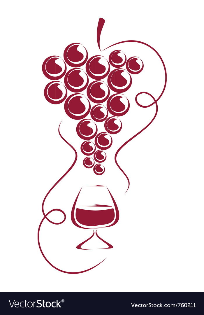 Grapes and wine glass Royalty Free Vector Image VectorStock
