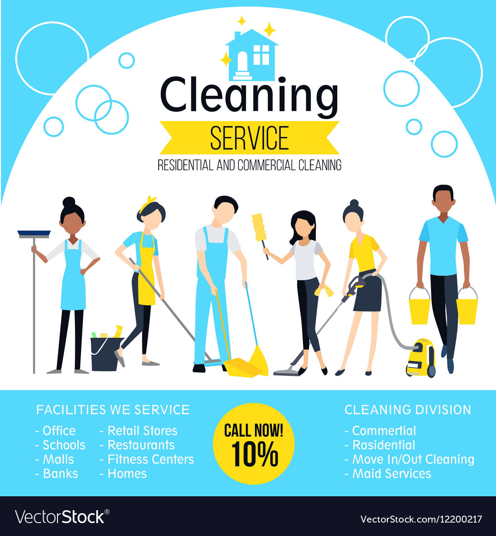 cleaning company poster royalty free vector image where to advertise my cleaning business