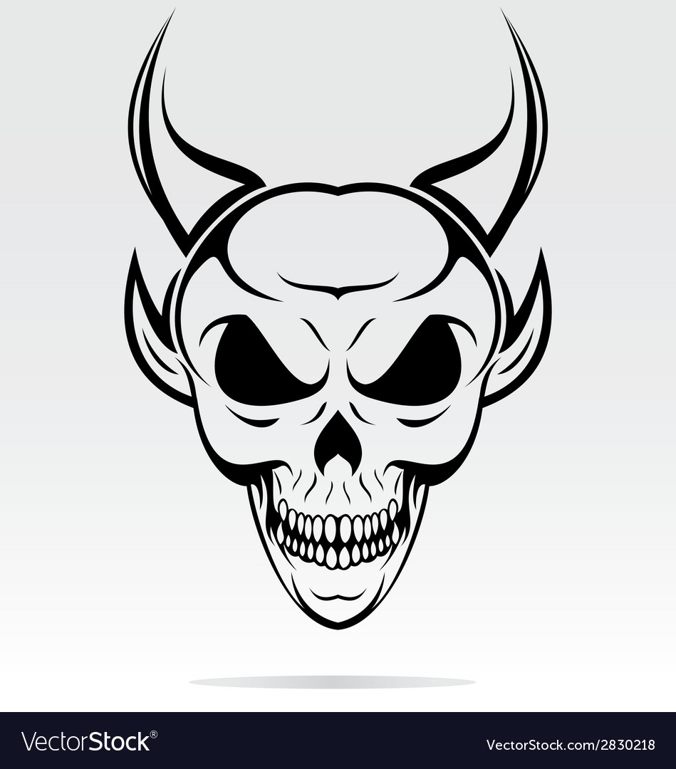 skull vector devil Skulls Devil VectorStock  Vector  Tribal Royalty Image Free
