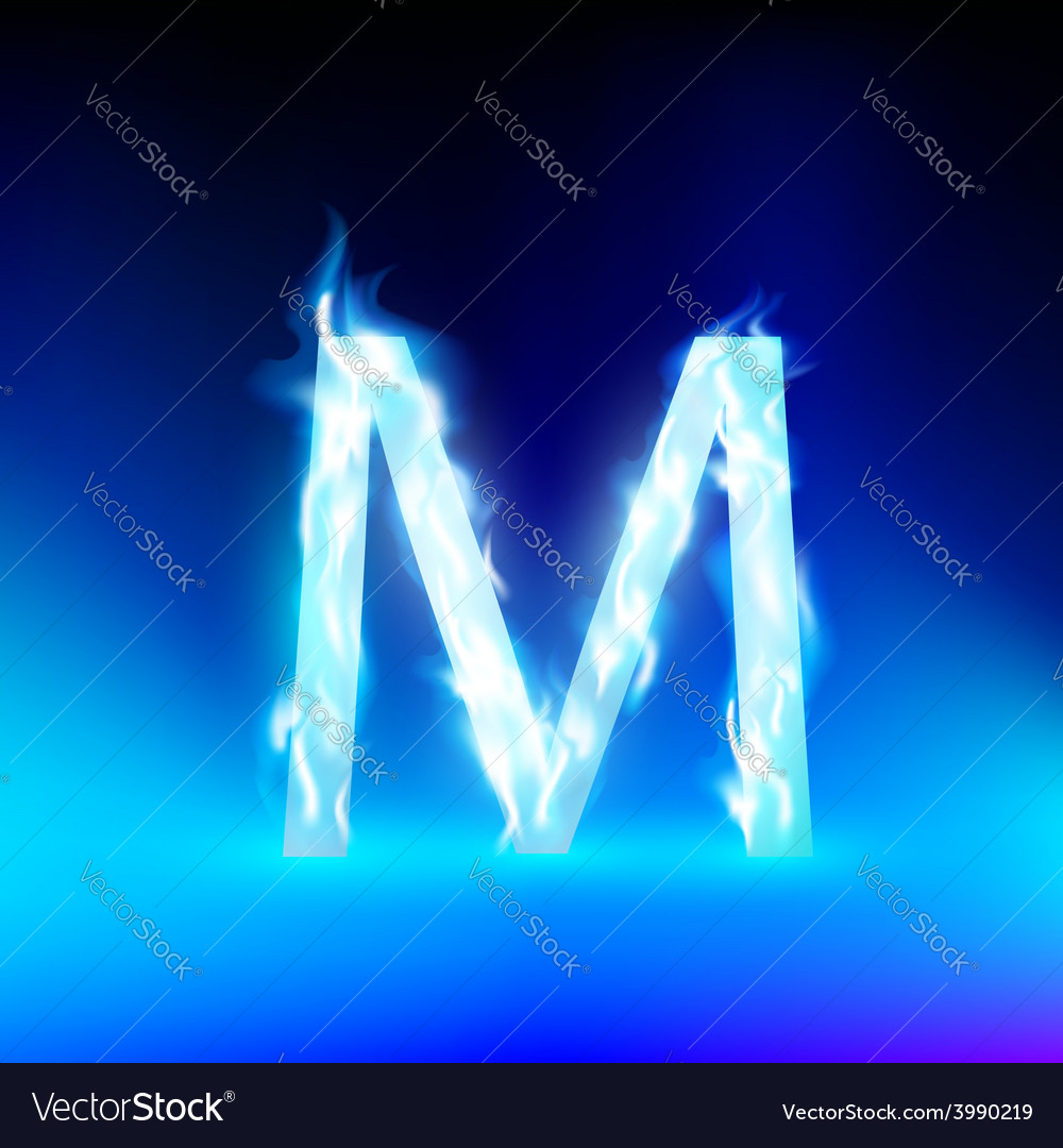 Letter With Blue Fire Royalty Free Vector Image Letter With Blue Fire Vector Image