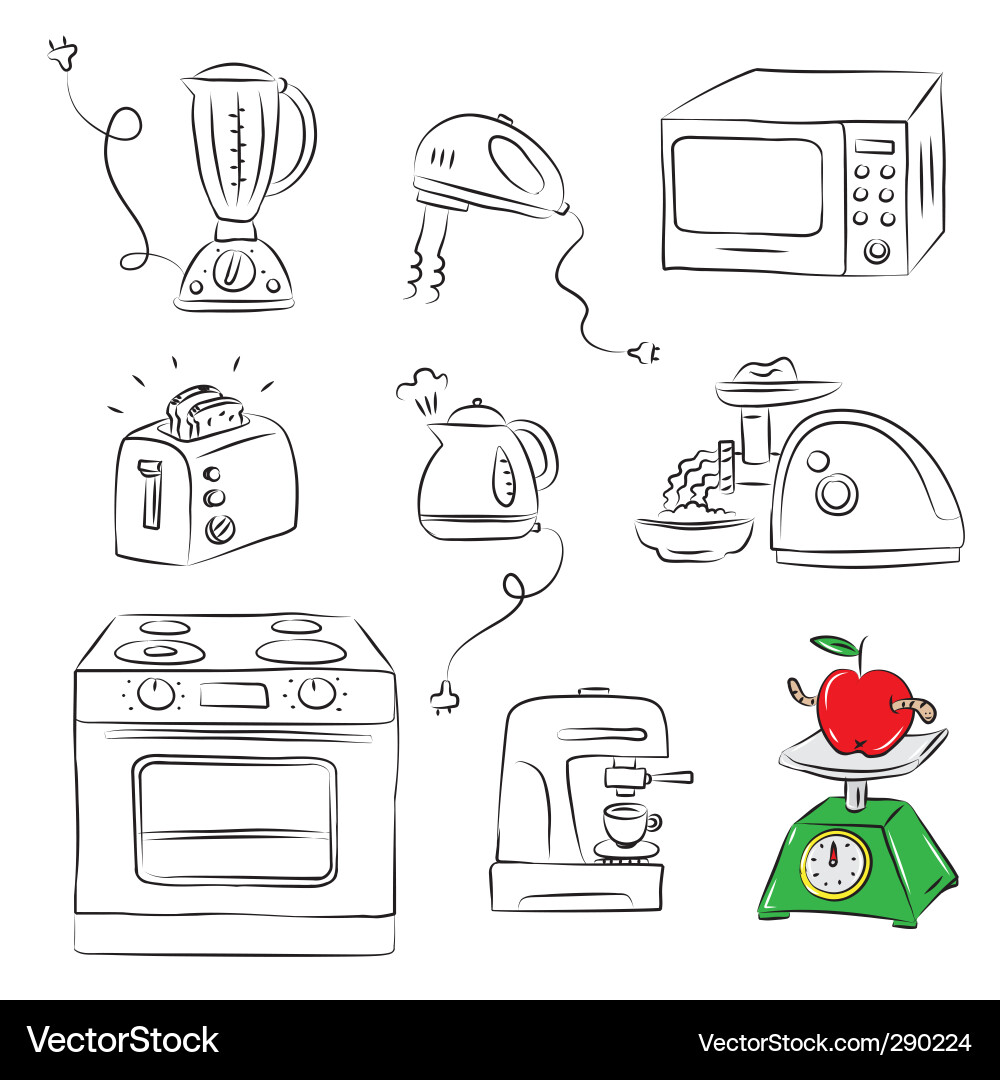 Kitchen equipment Royalty Free Vector Image VectorStock
